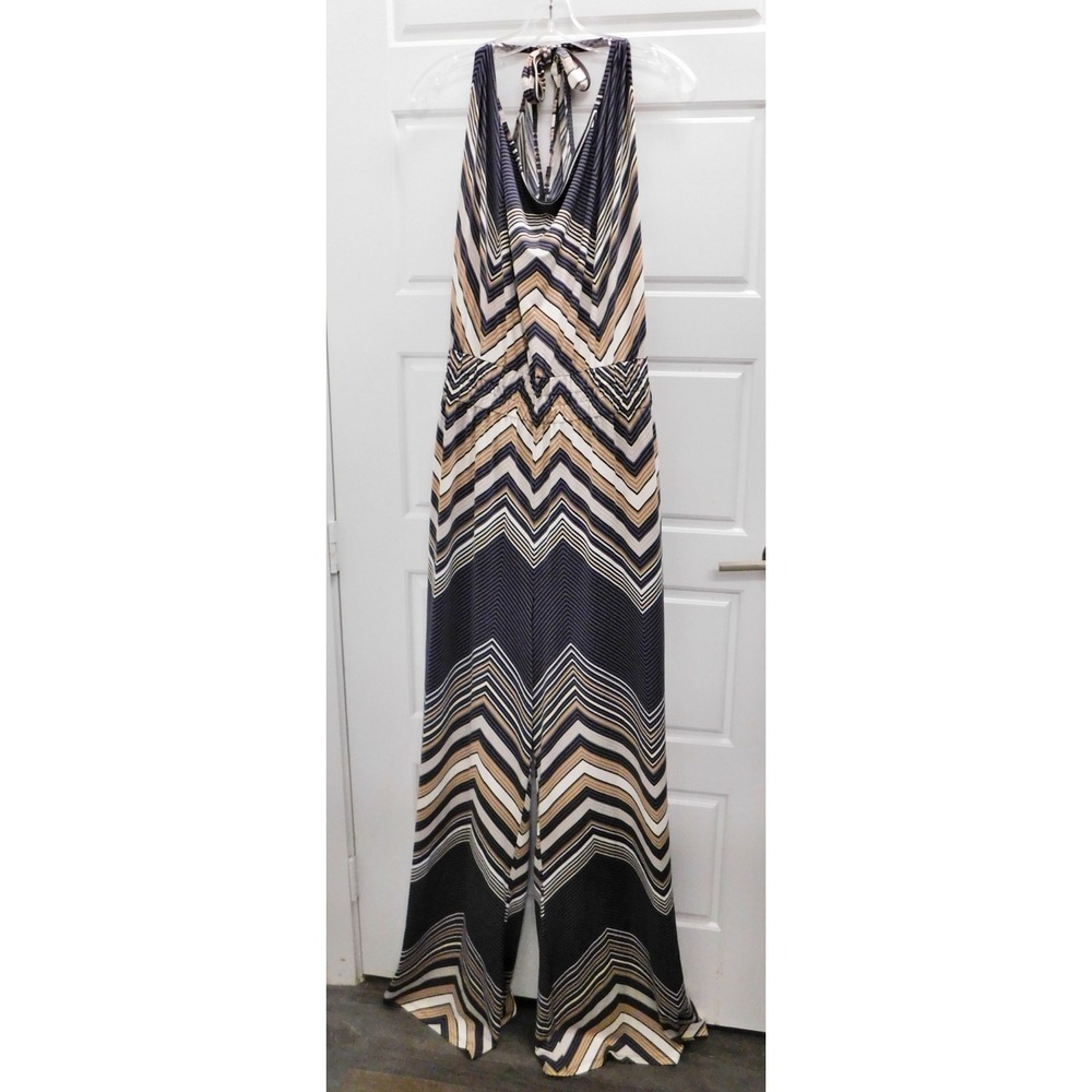 Ramy Brook Stephanie Chevron Jumpsuit with‎ Halter Top $465rt sz XXL NWT